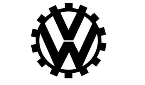 Logotipo original Volkswagen circunferencia dentada, similar al logo del Frente Laborista Nacional Socialista Alemán (DAF), propietario de la compañía fundada a fines de mayo de 1937.